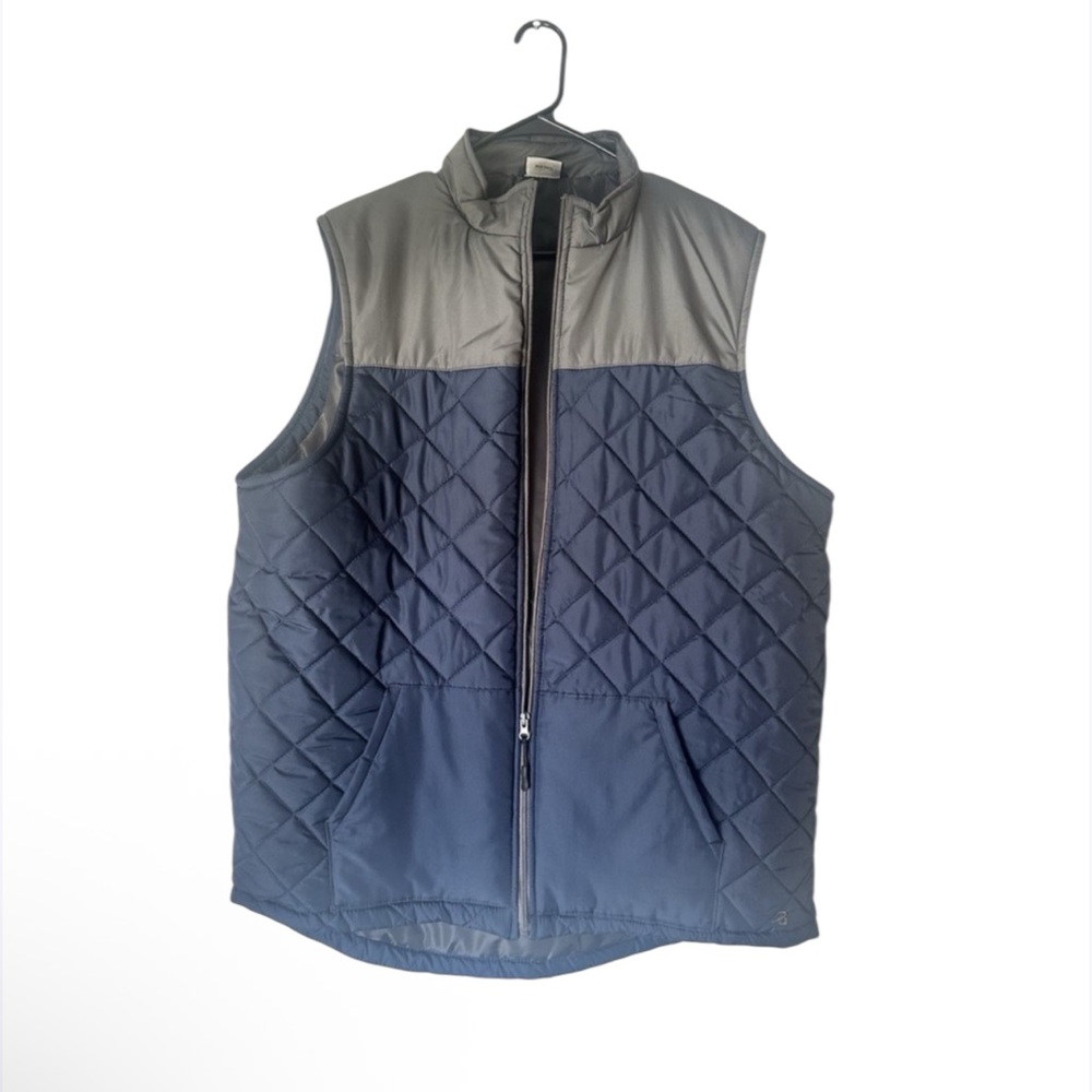 Badger Sport Puffer‎ Vest Mens 2XL Navy Blue Full Zip Soft Winter Outdoor